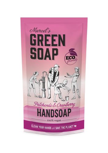 M.Green soap Handzeep refill patchouli & cranberry 500ml